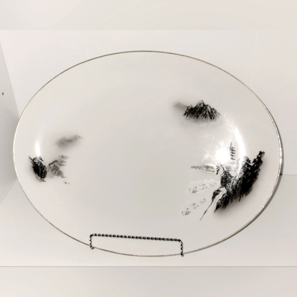 16" Oval Serve Tray by Fukagawa Arita 903 Vintage Platter Tray XL